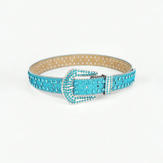 Elevate your style with a rhinestone pu leather belt in luxury fashion for women $60.99 1-piece, a stunning addition