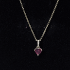 Rhodolite Garnet Heart Necklace with Diamond Accent Bail
