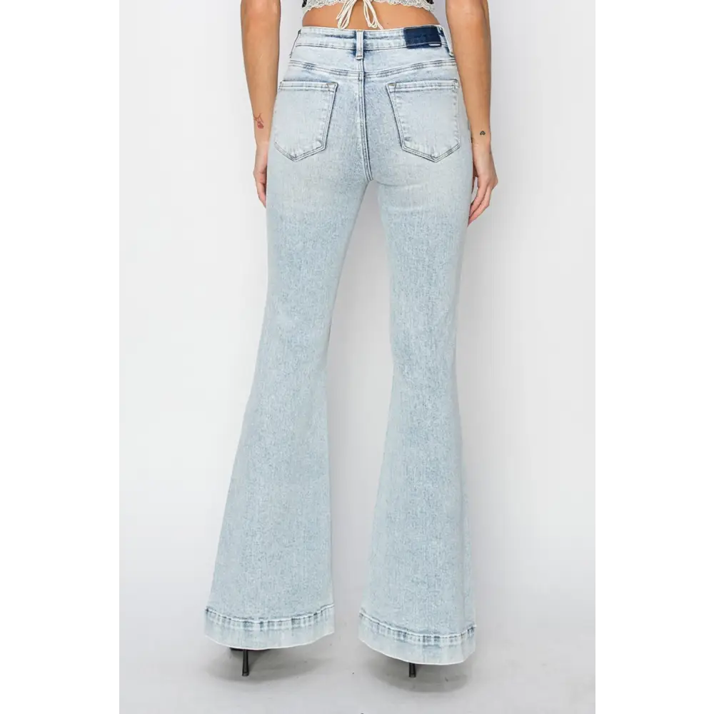 Risen full size high rise flare jeans in timeless luxury fashion $69.99 step into a world of contemporary elegance