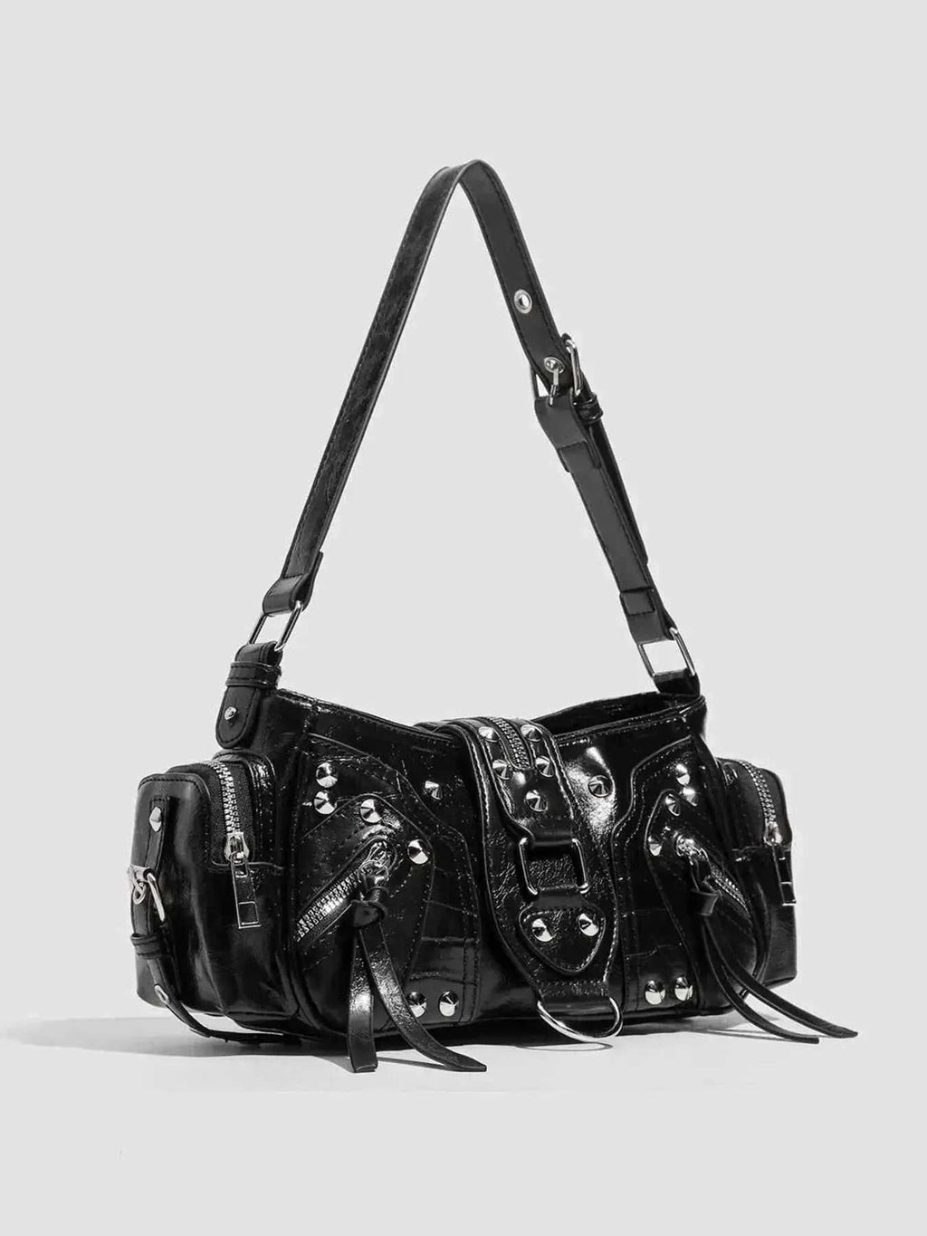 Rivet Embellished Shoulder Bag