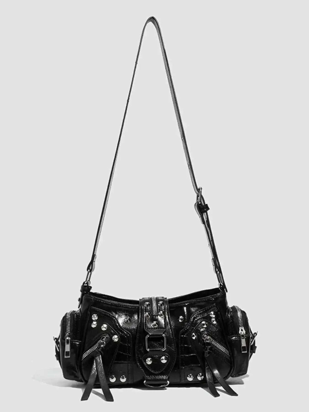 Rivet Embellished Shoulder Bag