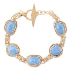 Roped Denim Blue Lapis Golden Link Bracelet - Maven Couture IncBracelets