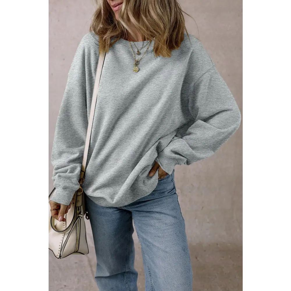 Elevate your wardrobe with luxurious long sleeve sweatshirt for women $38.99 basic style, elegantly functional