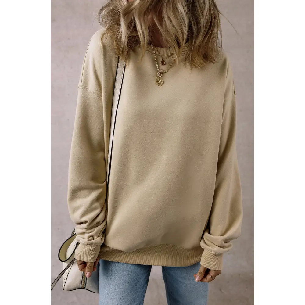 Elevate your wardrobe with luxurious long sleeve sweatshirt for women $38.99 basic style, elegantly functional