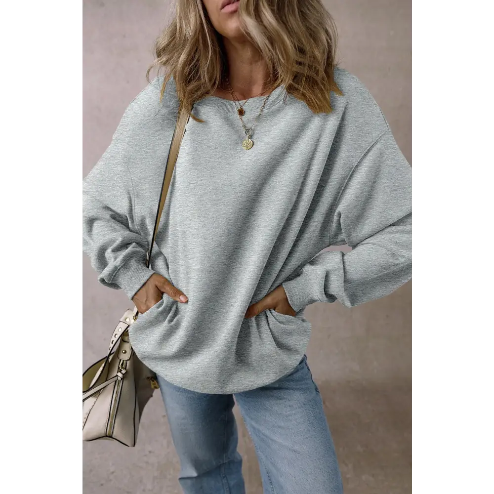 Elevate your wardrobe with luxurious long sleeve sweatshirt for women $38.99 basic style, elegantly functional