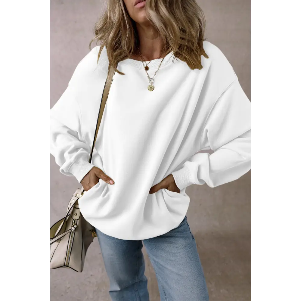 Elevate your wardrobe with luxurious long sleeve sweatshirt for women $38.99 basic style, elegantly functional