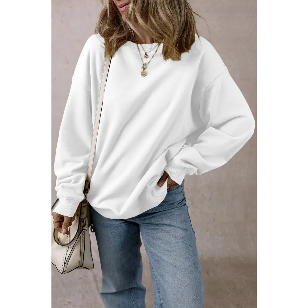 Elevate your wardrobe with luxurious long sleeve sweatshirt for women $38.99 basic style, elegantly functional