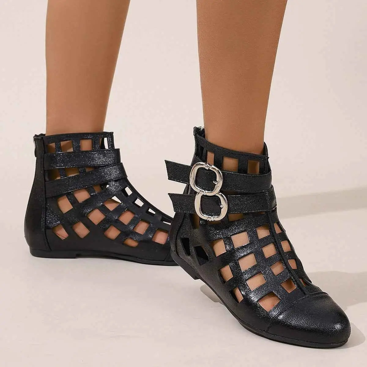 Round Toe Cutout Boots