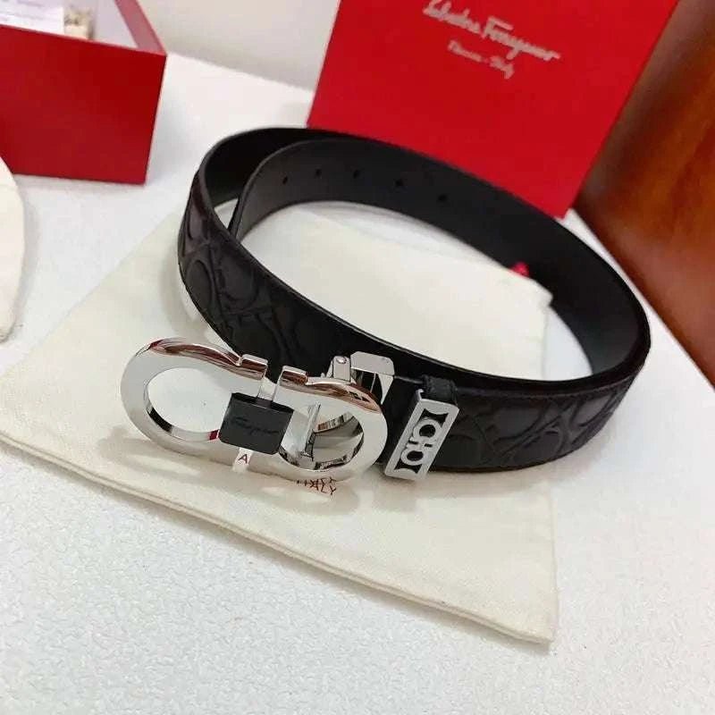 Salvatore Ferragamo Gancini Men's Belt 'Black' - Maven Couture Inc