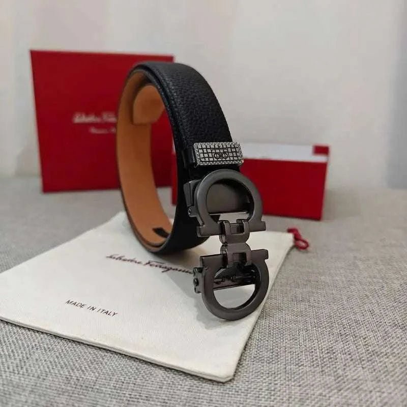 Salvatore Ferragamo Gancini Men's Belt 'Black' - Maven Couture Inc