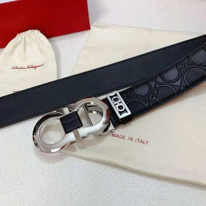 Salvatore Ferragamo Gancini Men's Belt 'Black' - Maven Couture Inc