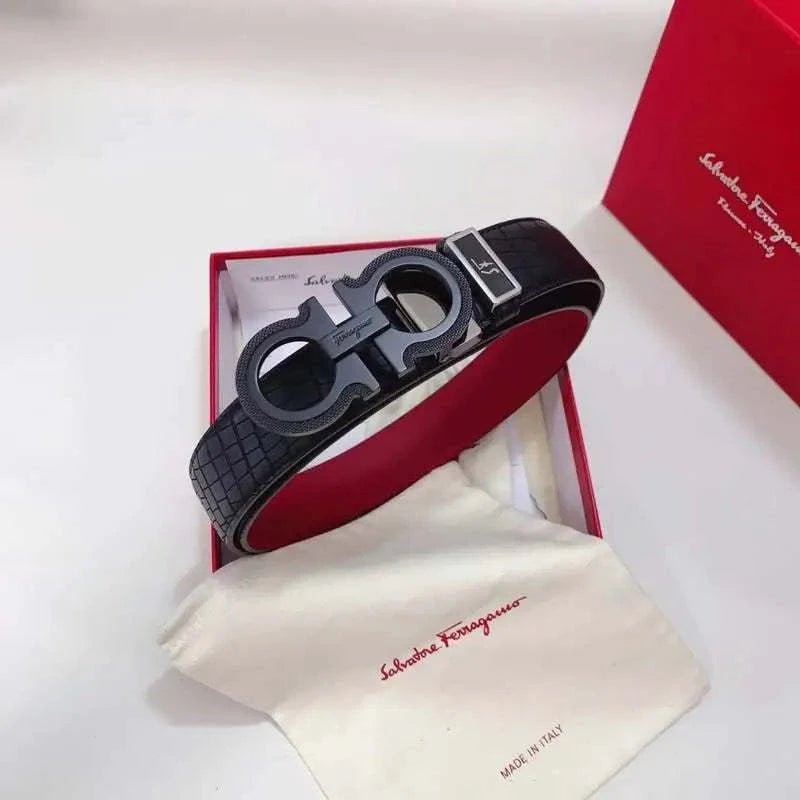 Salvatore Ferragamo Gancini Men's Leather Belt (Black) – Luxury Italian Accessory - Maven Couture IncAccessories > Belts > Men's Belts