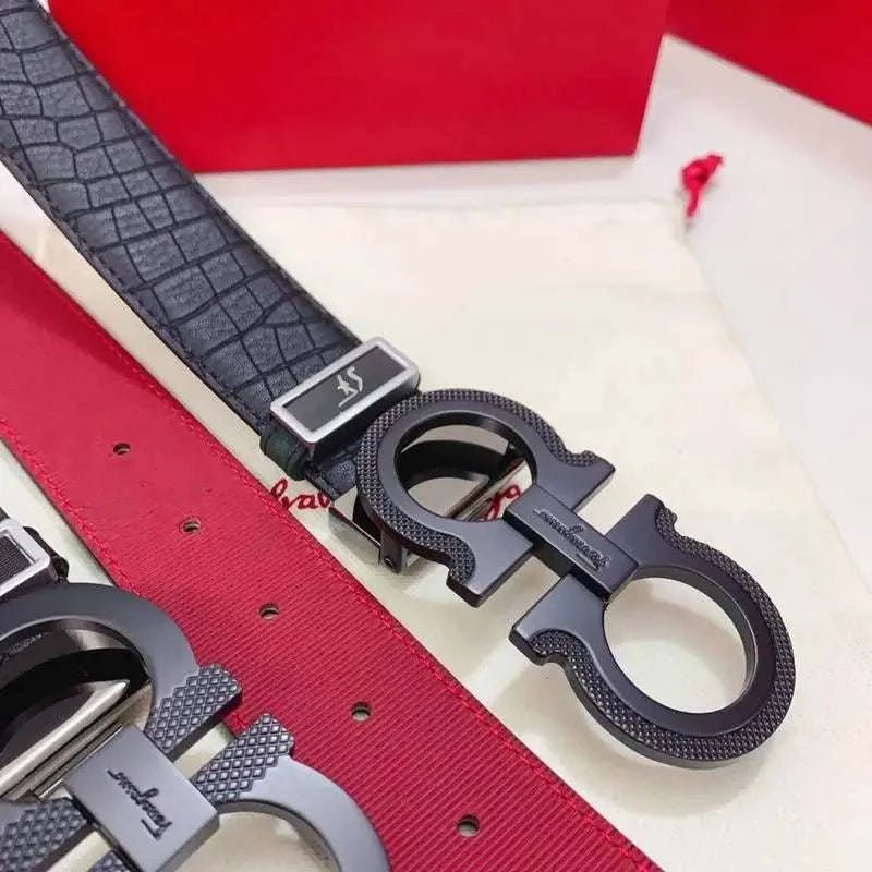 Salvatore Ferragamo Gancini Men's Leather Belt (Black) – Luxury Italian Accessory - Maven Couture IncAccessories > Belts > Men's Belts