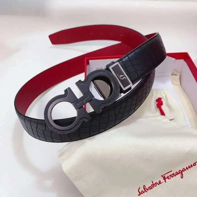 Salvatore Ferragamo Gancini Men's Leather Belt (Black) – Luxury Italian Accessory - Maven Couture IncAccessories > Belts > Men's Belts