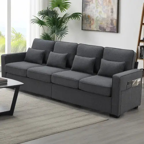 Seater modern linen sofa for luxurious living redefined $680.99 elevate your living space with the luxelife 4-seater