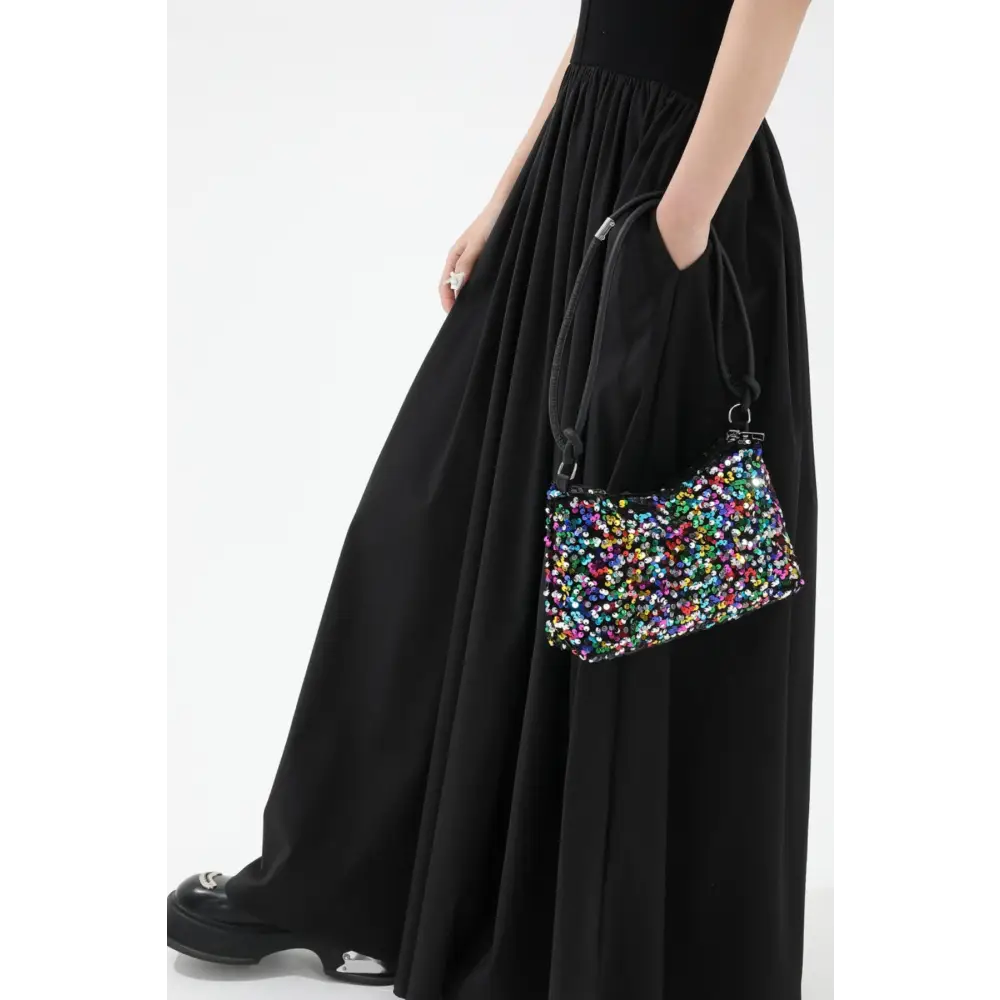 Glamorous sequin double strap shoulder bag for luxury fashion enthusiasts $13.99 bag small polyester imported product