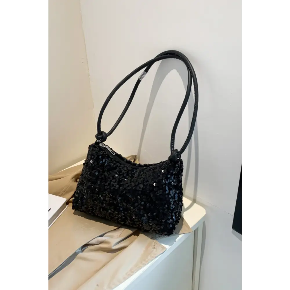 Glamorous sequin double strap shoulder bag for luxury fashion enthusiasts $13.99 bag small polyester imported product