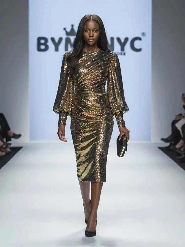 Sequin Multicolor Midi Dress - SOHO: Prêt-à-Porter Line BYMANYC ® New York
