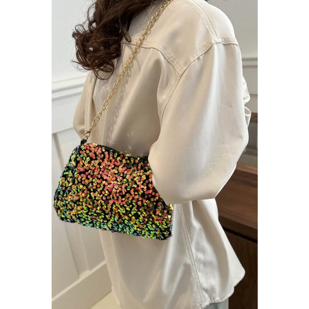 Shimmering sequin shoulder bag redefining luxury fashion for women $12.99 bag small - perfectly portable