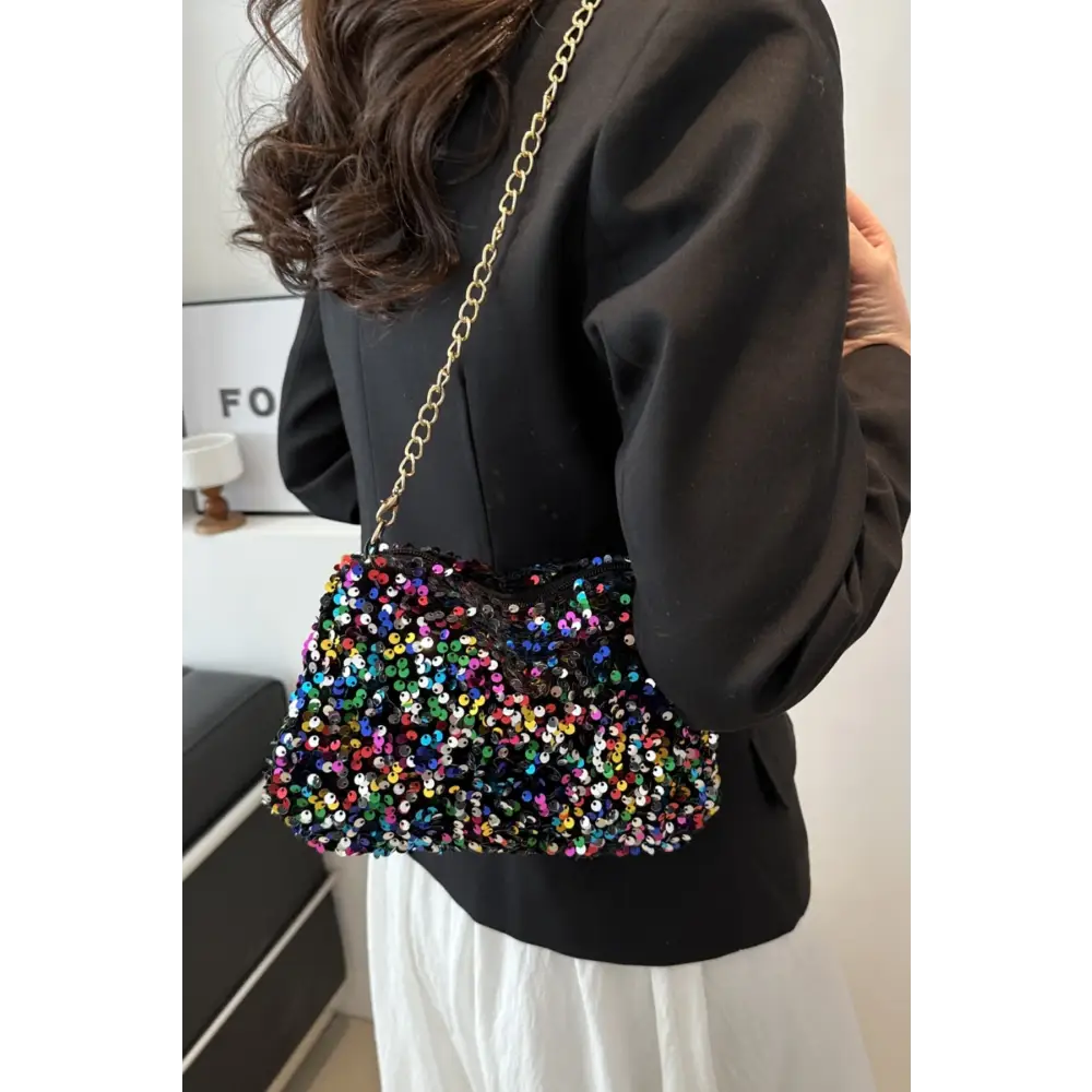 Shimmering sequin shoulder bag redefining luxury fashion for women $12.99 bag small - perfectly portable