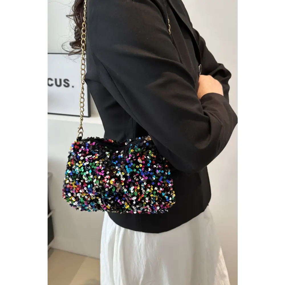 Shimmering sequin shoulder bag redefining luxury fashion for women $12.99 bag small - perfectly portable