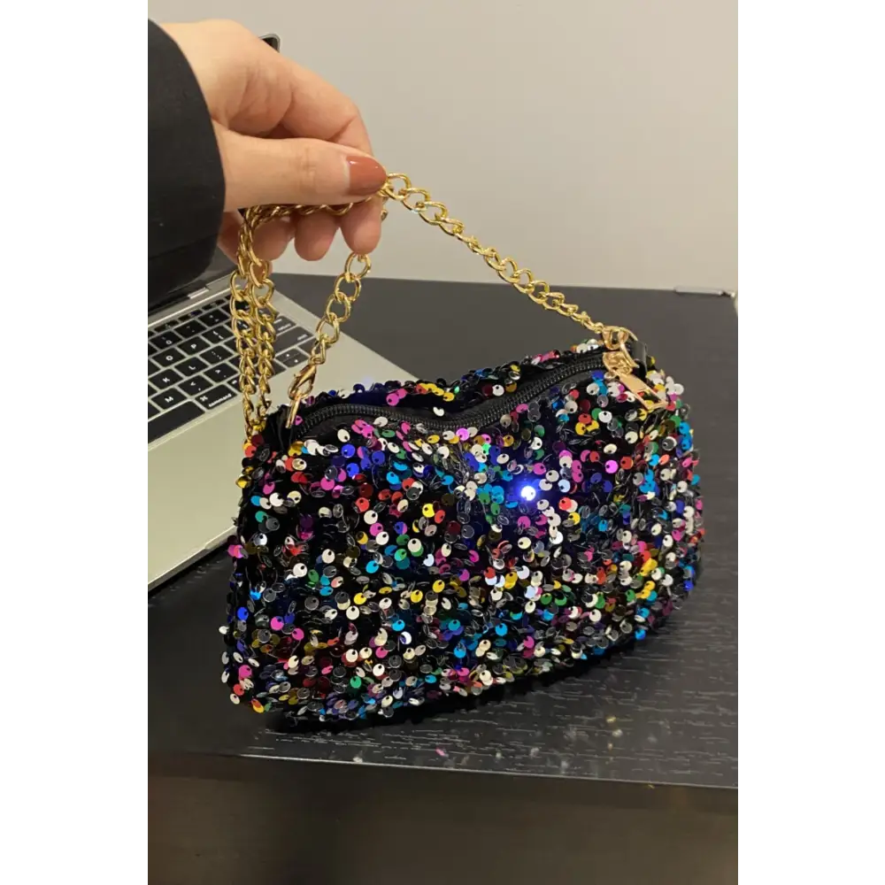 Shimmering sequin shoulder bag redefining luxury fashion for women $12.99 bag small - perfectly portable