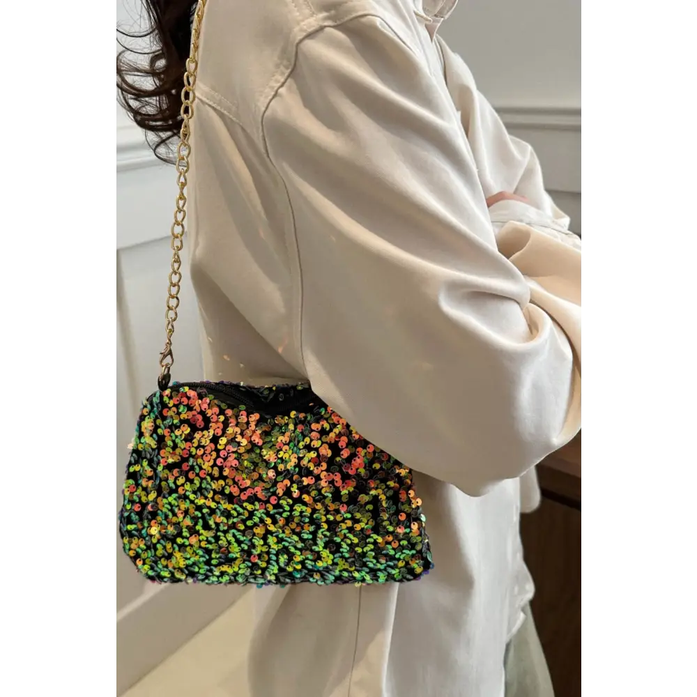 Shimmering sequin shoulder bag redefining luxury fashion for women $12.99 bag small - perfectly portable