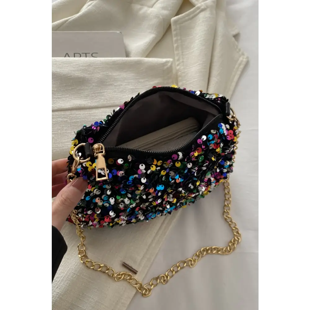 Shimmering sequin shoulder bag redefining luxury fashion for women $12.99 bag small - perfectly portable