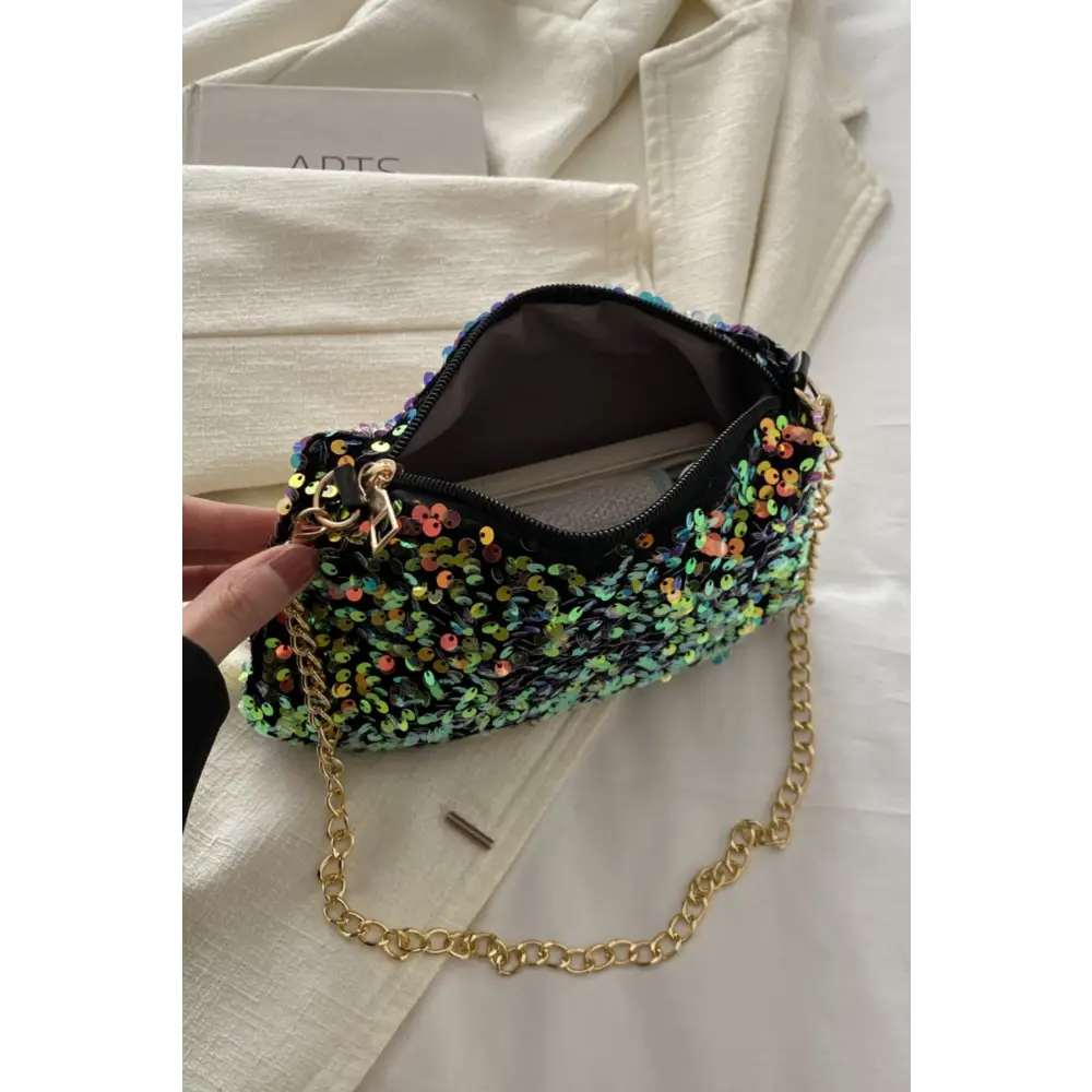 Shimmering sequin shoulder bag redefining luxury fashion for women $12.99 bag small - perfectly portable