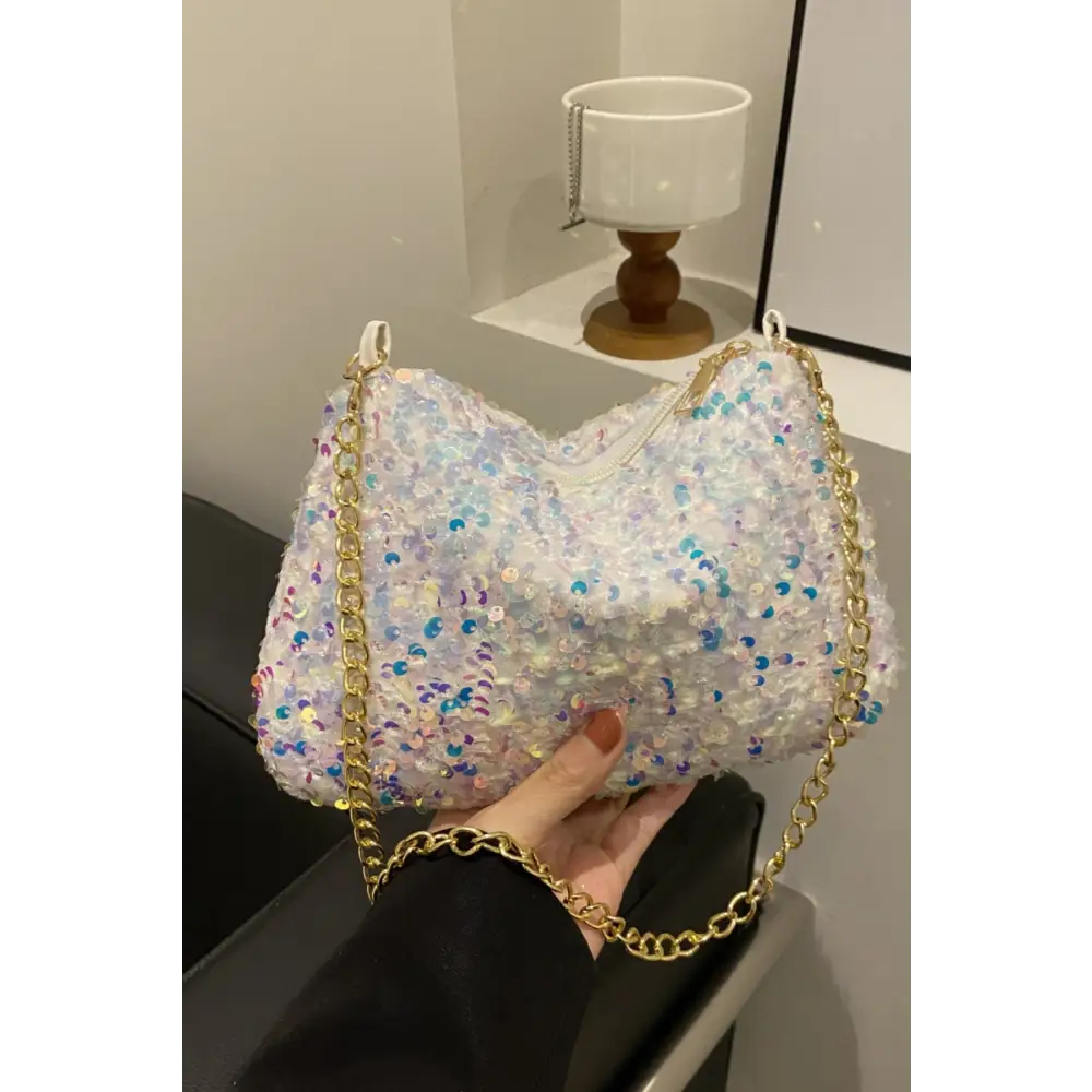 Shimmering sequin shoulder bag redefining luxury fashion for women $12.99 bag small - perfectly portable