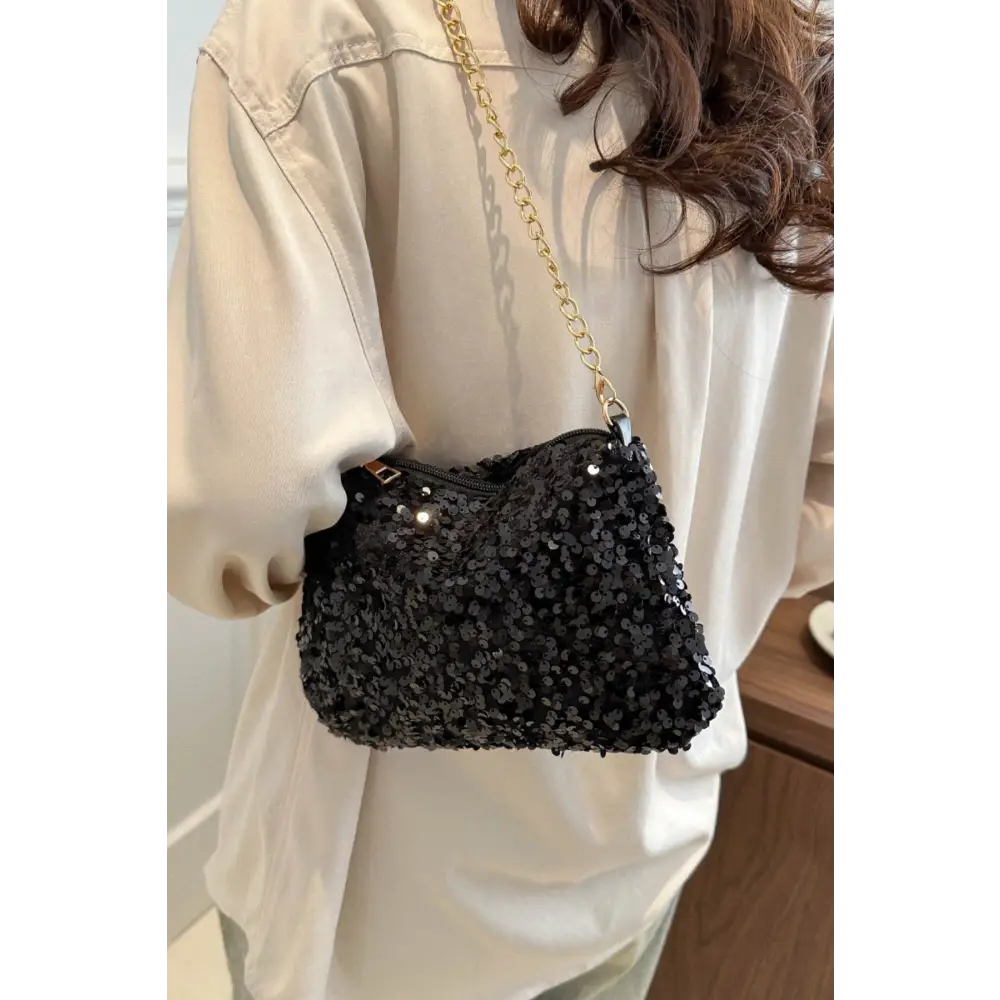 Shimmering sequin shoulder bag redefining luxury fashion for women $12.99 bag small - perfectly portable