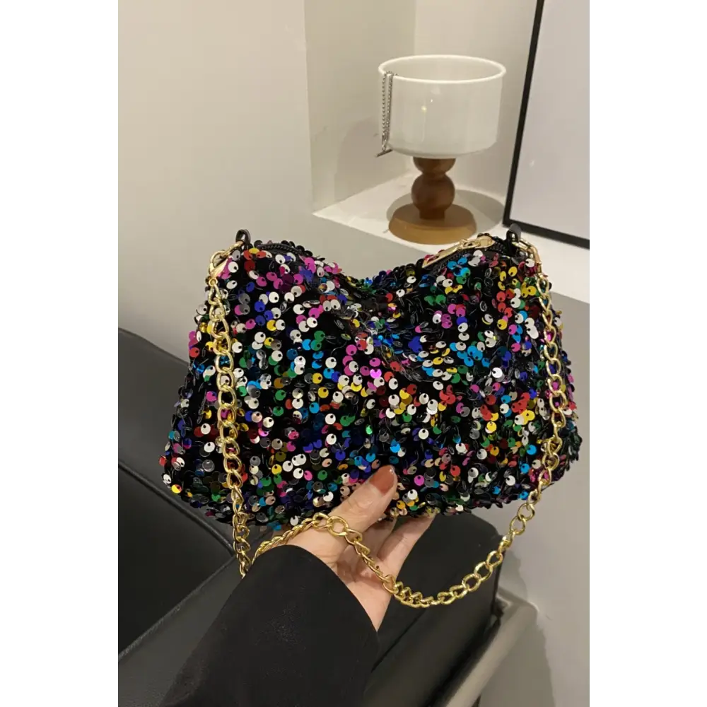 Shimmering sequin shoulder bag redefining luxury fashion for women $12.99 bag small - perfectly portable