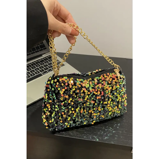 Shimmering sequin shoulder bag redefining luxury fashion for women $12.99 bag small - perfectly portable