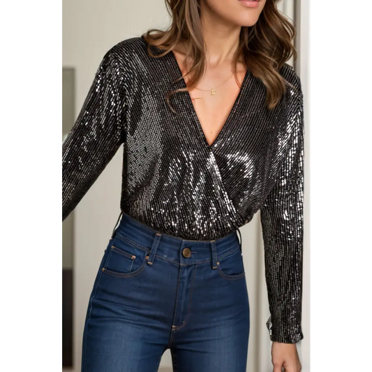 Radiant elegance sequin bodysuit for luxury fashion enthusiasts $36.99 experience the allure of sparkling sequin