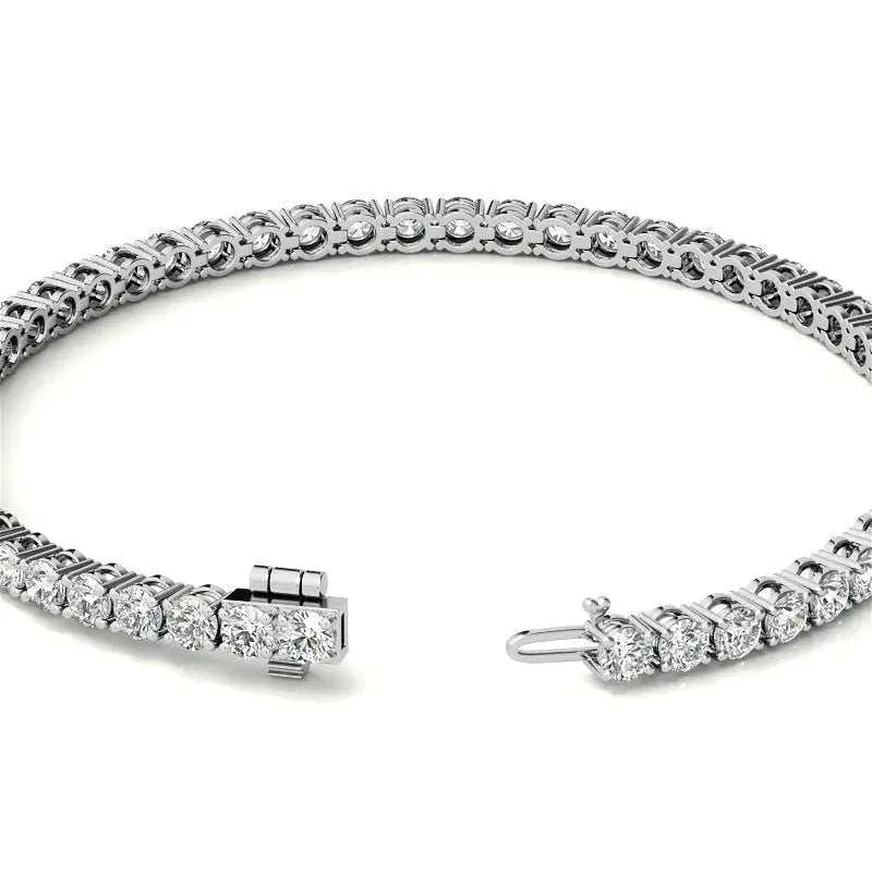 Set of Three 6ctw Created Moissanite Tennis Bracelets – 3mm Stones – 14K Gold Overlay in White, Yellow & Rose Gold - Maven Couture IncBracelets