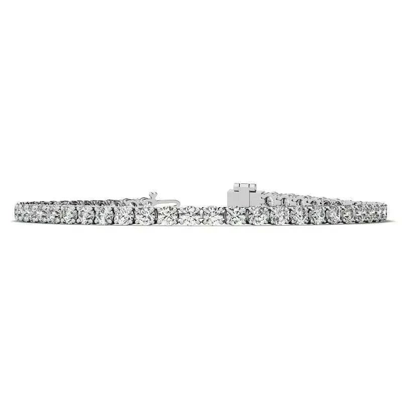 Set of Three 6ctw Created Moissanite Tennis Bracelets – 3mm Stones – 14K Gold Overlay in White, Yellow & Rose Gold - Maven Couture IncBracelets