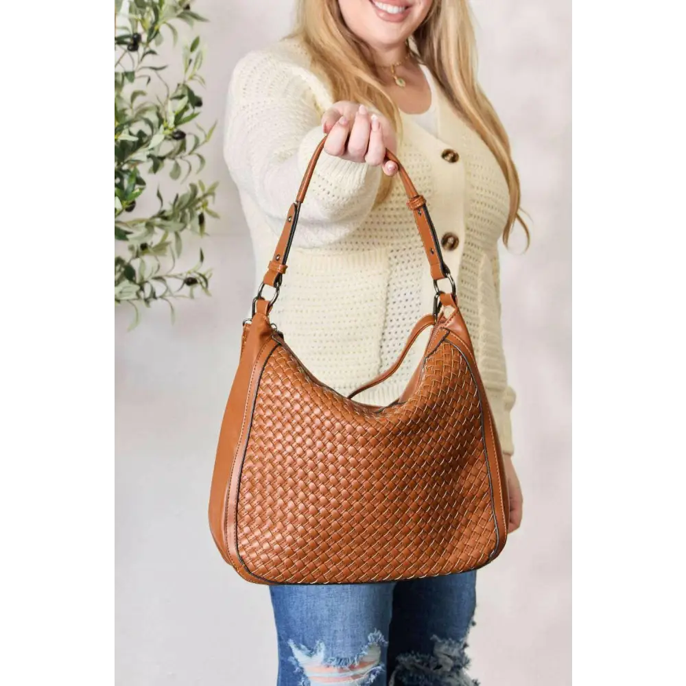 Shomico elegant weaved vegan leather handbag for luxury fashion women $64 this exquisite handbag exudes unparalleled