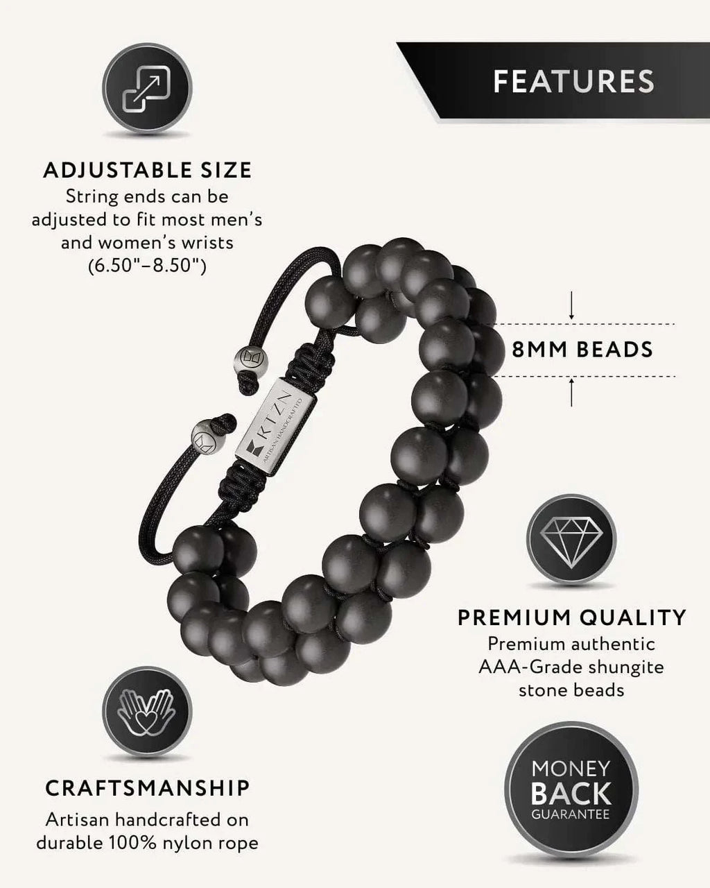 Shungite EMF Protection Bracelet - Morocco - Maven Couture IncBeaded Bracelet