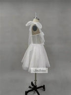 Smileven Short Wedding Dress A Line Sweetheart Neck Shiny Glitter Bride Dresses Mini Bows Strap Vestido de novia 2024 Customized