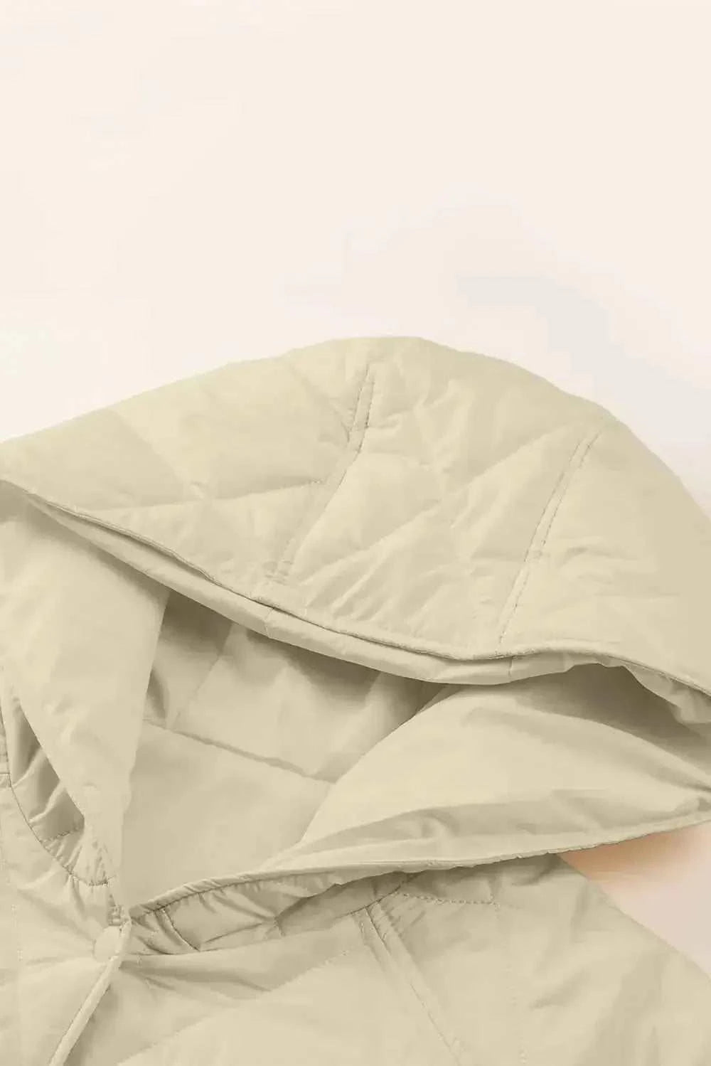 Snap Down Long Sleeve Quilted Winter Coat