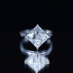 Solitaire 5 Carat Princess Cut Lab Grown Diamond Huge Engagement Ring with IGI Certificate