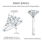 Solitaire 5 Carat Princess Cut Lab Grown Diamond Huge Engagement Ring with IGI Certificate
