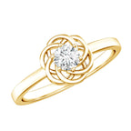 Solitaire Lab Grown Diamond Flower Promise Ring with Certificate