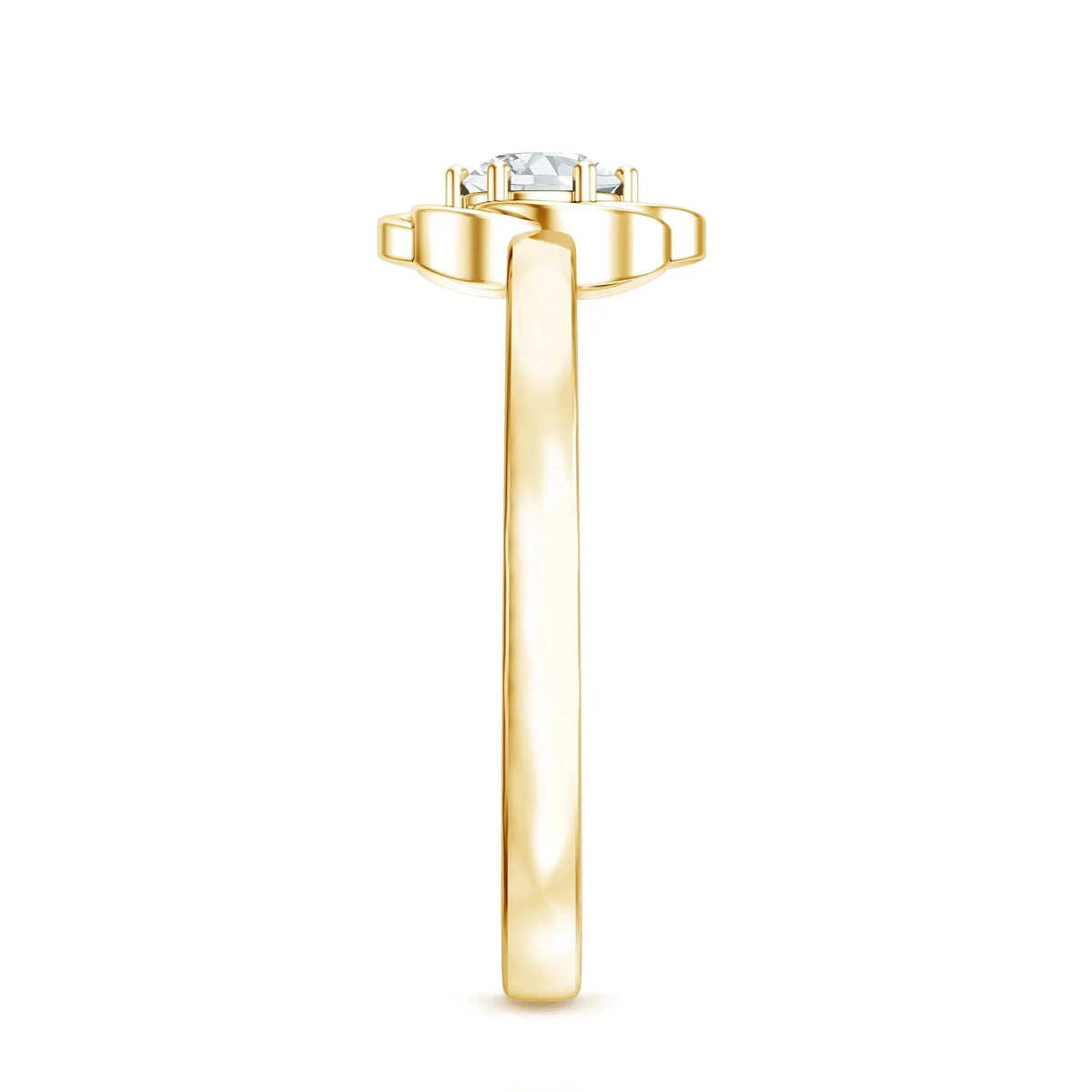 Solitaire Lab Grown Diamond Flower Promise Ring with Certificate