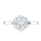 Solitaire Lab Grown Diamond Flower Promise Ring with Certificate