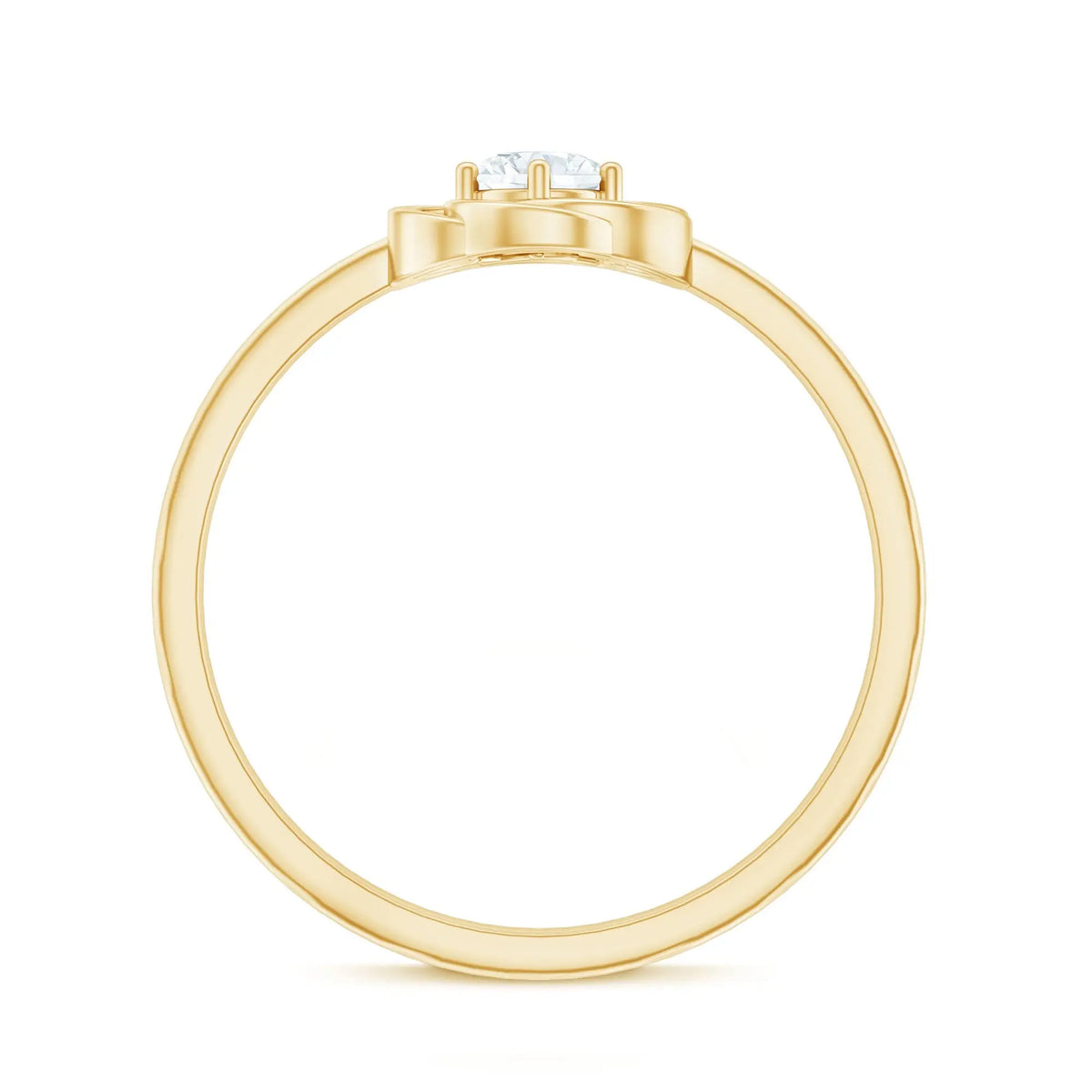 Solitaire Lab Grown Diamond Flower Promise Ring with Certificate