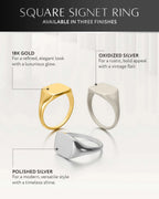 Square Signet Rings (Oxidized) - Maven Couture IncRings