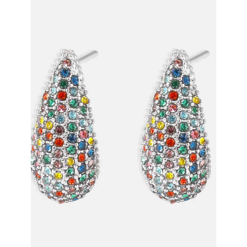 Stainless steel inlaid zircon teardrop earrings $16.99 1-pair 18k gold-plated, stainless steel, zircon care avoid