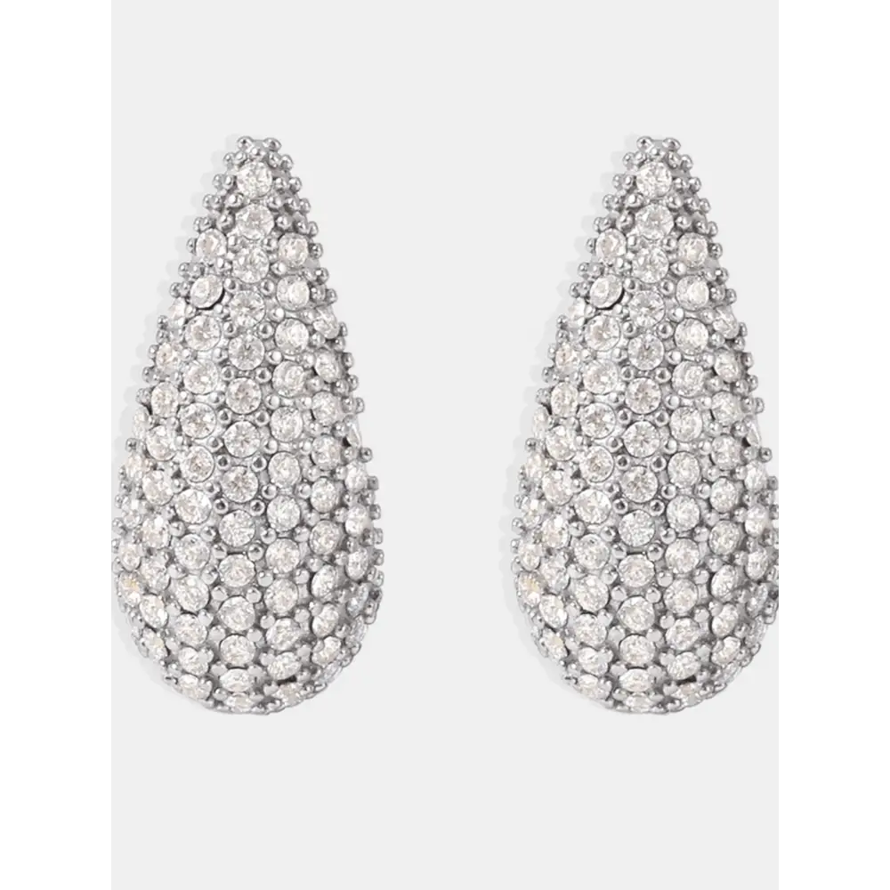 Stainless steel inlaid zircon teardrop earrings $16.99 1-pair 18k gold-plated, stainless steel, zircon care avoid