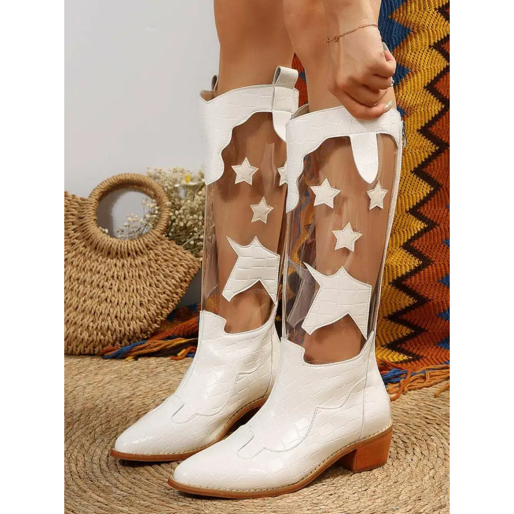 Star point toe block heel boots elevate your luxury fashion for women $81.40 box not included, ensuring an eco-friendly